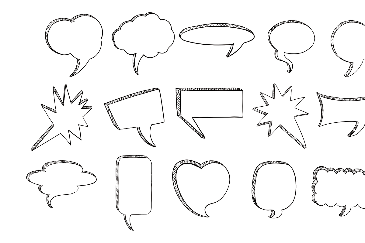 speech bubble handdrawn collection, an Object Graphic by nikagraphic