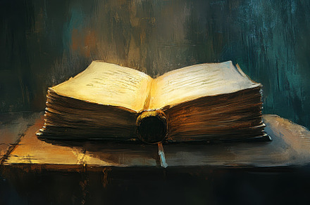 A mystical book opens the gateway, a Photo by Pavel_design