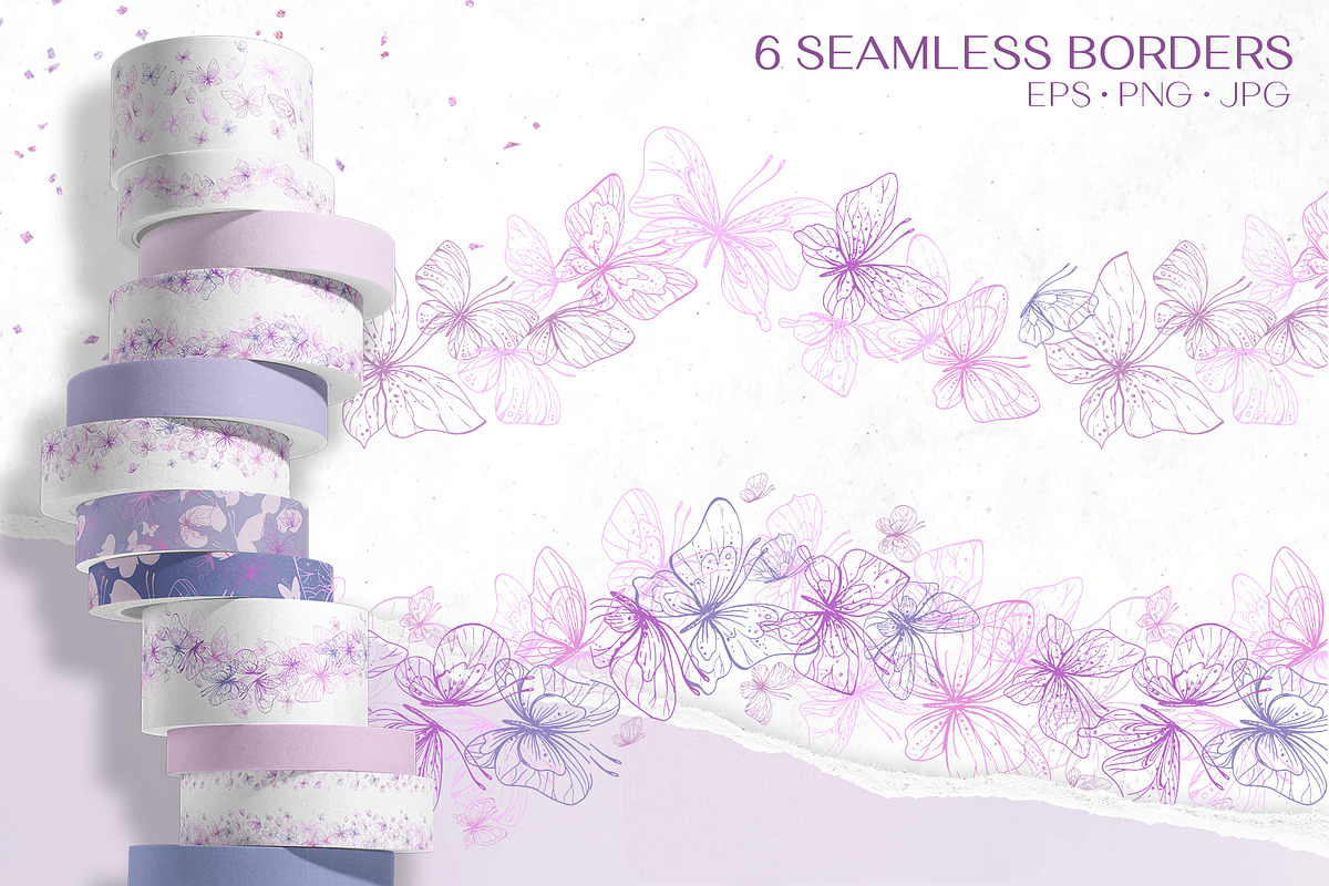 Romantic Line Art Butterflies Vector, an Illustration by NATASHA CHU (Photo 13 of 18)