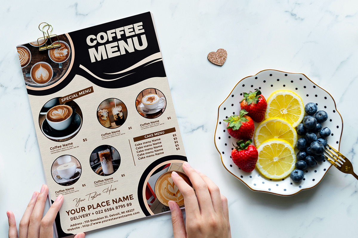 Coffee Flyer Menu, a Flyer Template by imadeDesign (Photo 2 of 3)