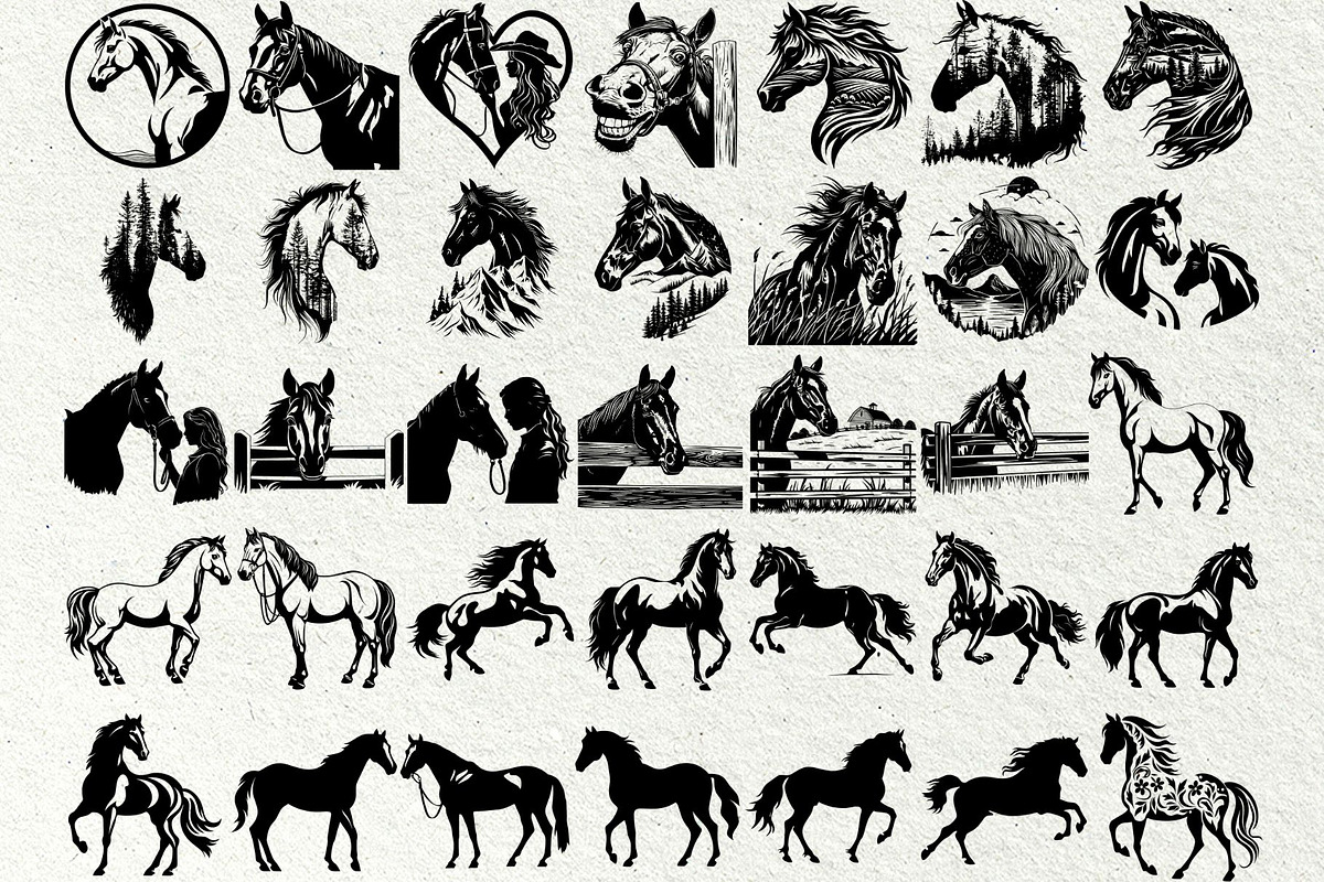 Horse SVG Bundle. Horse and girl, an Animal Illustration by DENIDigitalArtSudio (Photo 3 of 9)