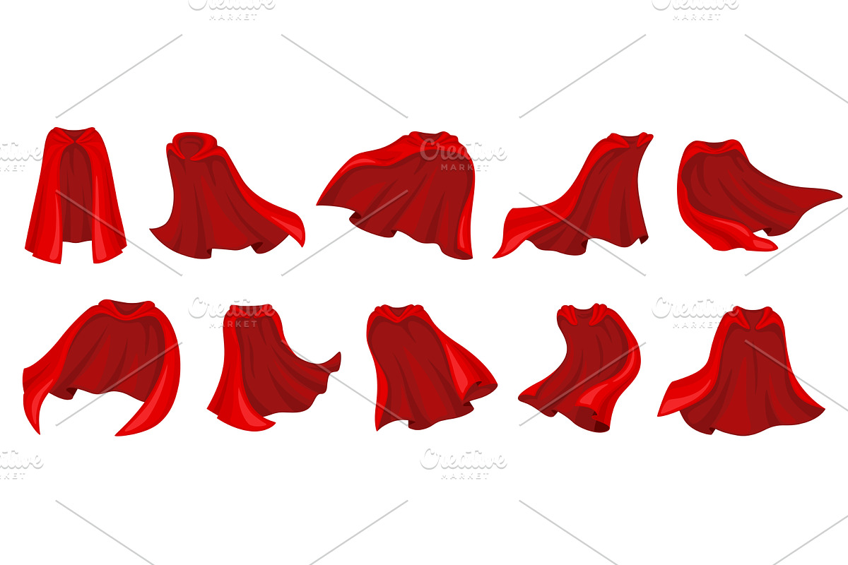 Red superhero cape, hero coat, an Object Illustration by Buch&Bee