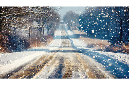cold country road snowy ai generated, a Background Photo by pikepicture