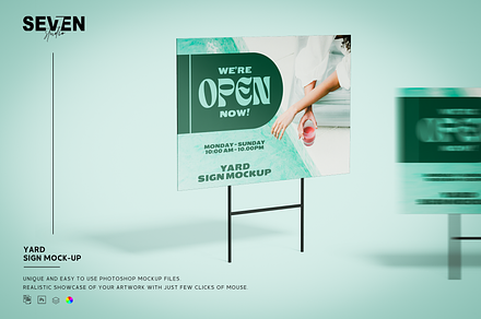 Yard Sign Mockup Set, an Advertising Mockup by Se٧enStudio