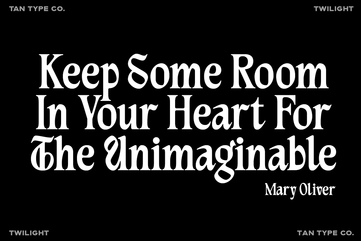 TAN - TWILIGHT, a Blackletter Font by TanType (Photo 7 of 13)