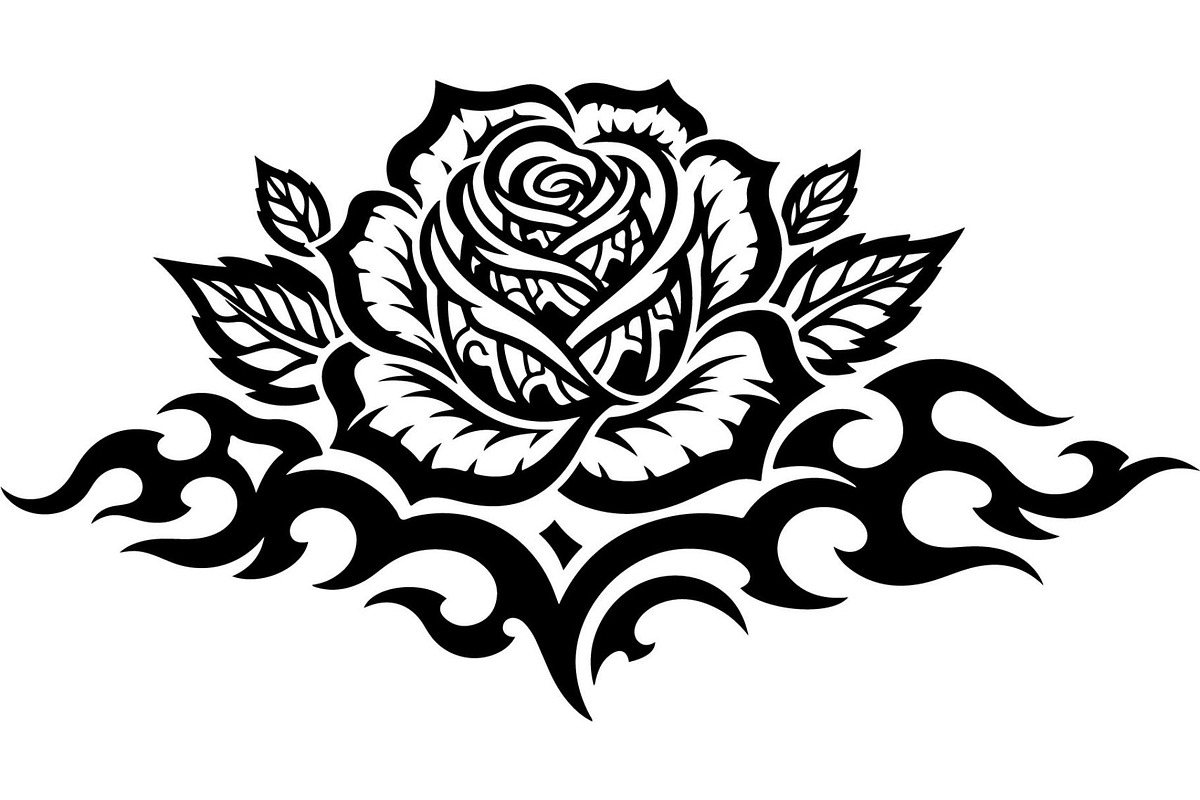 Flaming Rose Floral Ornament Vector, a Decorative Illustration by Designer_Momina (Photo 4 of 21)