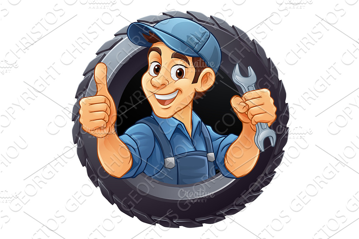 Tire Mascot man 2024 B5-04, an Illustration by Christos Georghiou