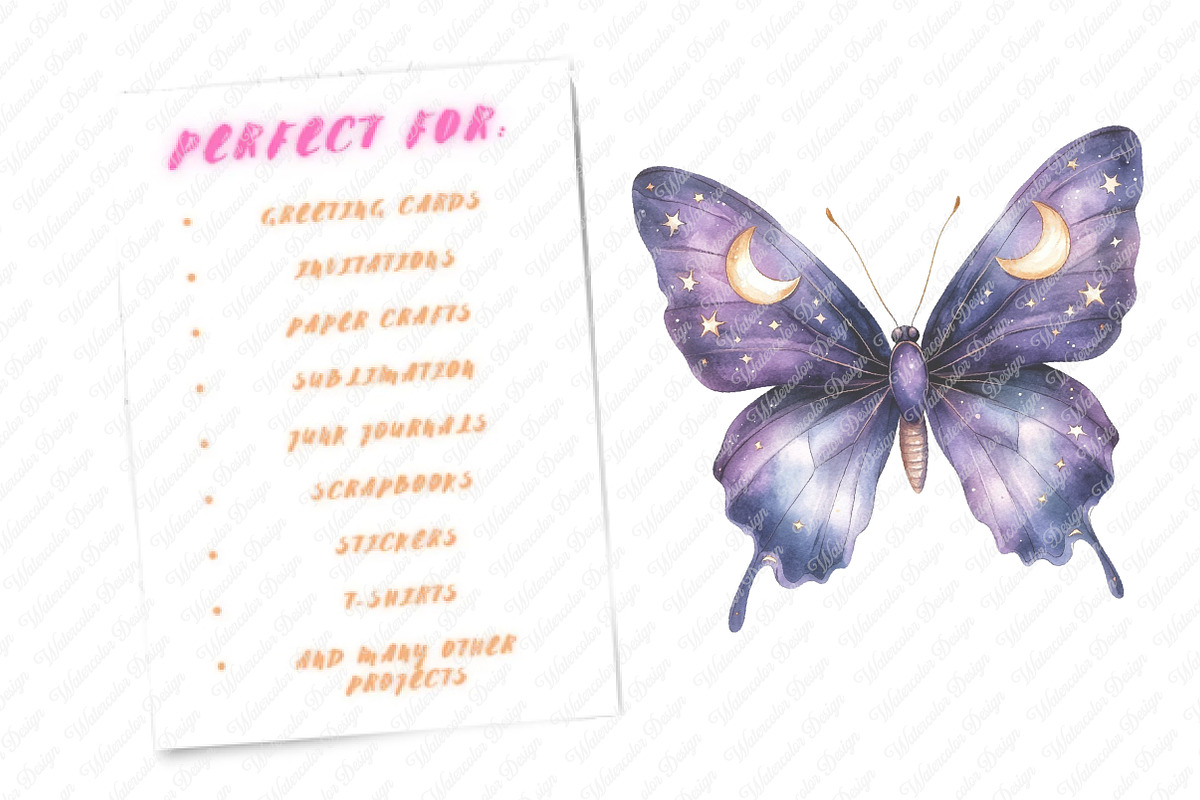 Pastel Purple Butterflies PNG, an Illustration by Watercolor design (Photo 11 of 12)