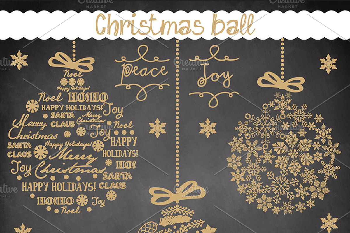 Vector christmas ball gold/white, an Illustration by burlapandlace (Photo 3 of 3)