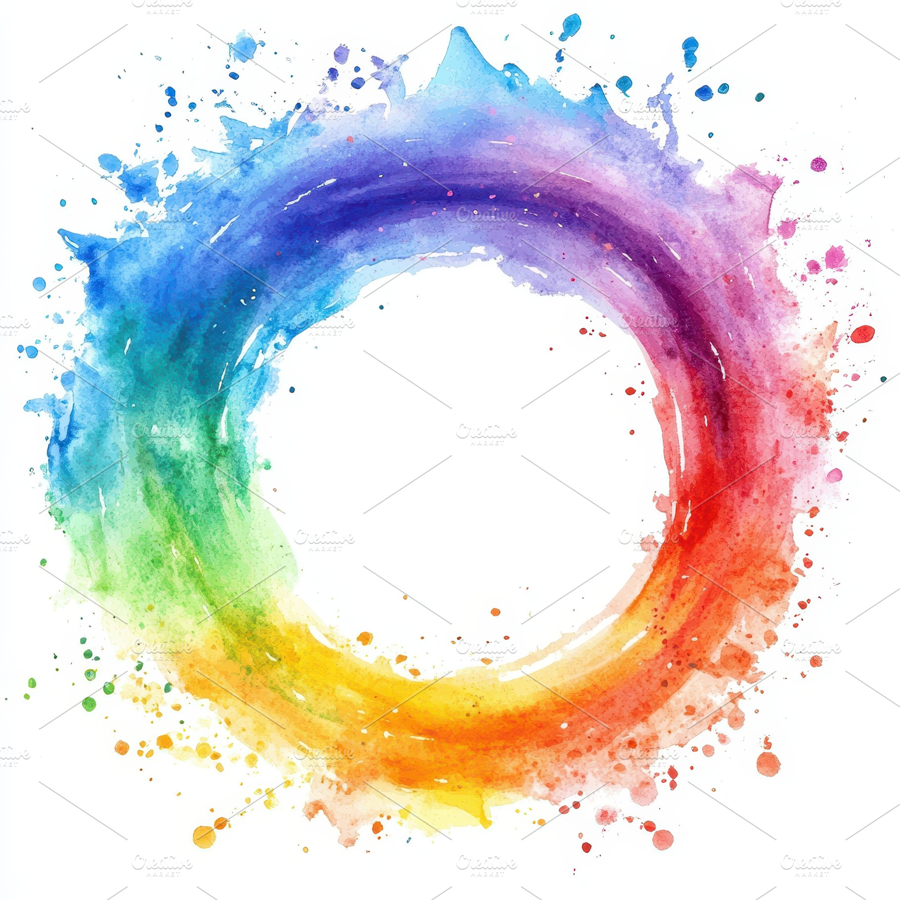 Rainbow watercolor circle abstract a, a Background Photo by Pixeness Studio