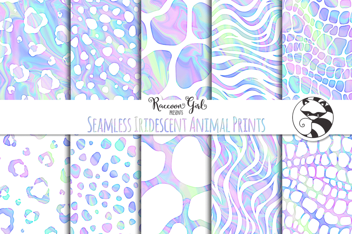 Seamless Iridescent Animal Prints, a Pattern Graphic by RaccoonGirl Design (Photo 1 of 3)