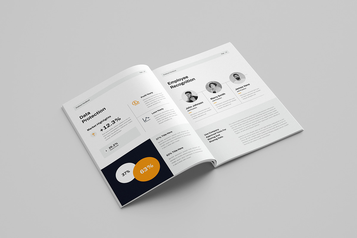HR Employee Handbook Template, a Brochure Template by Spark_Creative (Photo 8 of 12)