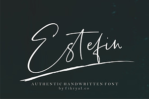 Estefin - Handwritten Font, a Script Font by Fikryal Studio