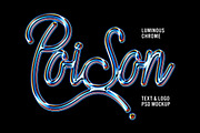 Luminous Chrome Text & Logo Effect, a Brushes & More by Design Squad (Thumbnail 1 of 4)