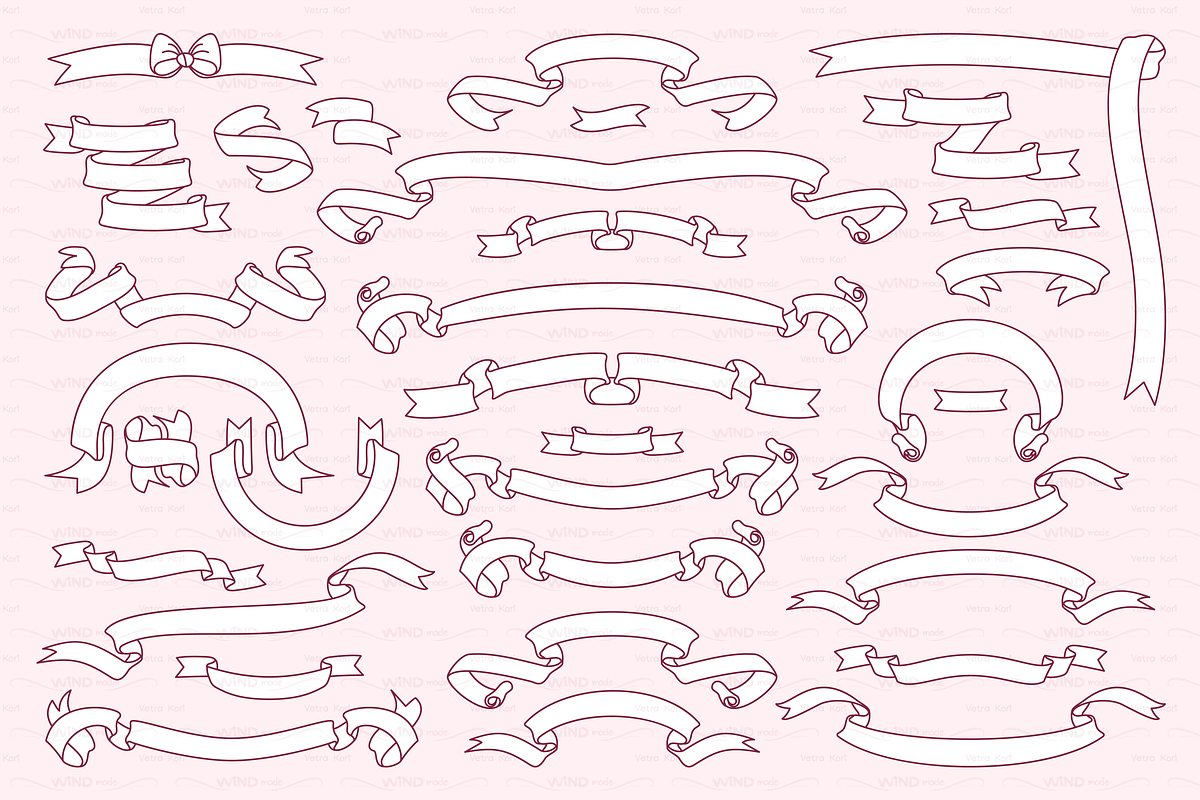 vector ribbon shape set, an Object Graphic by WINDmade