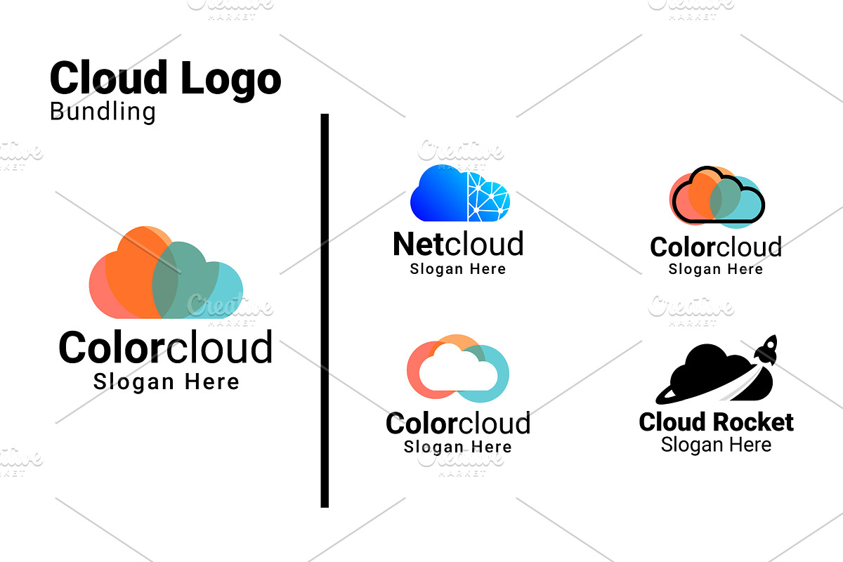 Cloud Logo Bundle - Tech & Network, a Branding & Logo Template by Dyn Studio (Photo 1 of 6)