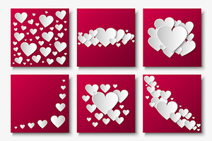 Vector cards origami paper hearts, a Decorative Illustration by ExpressShop