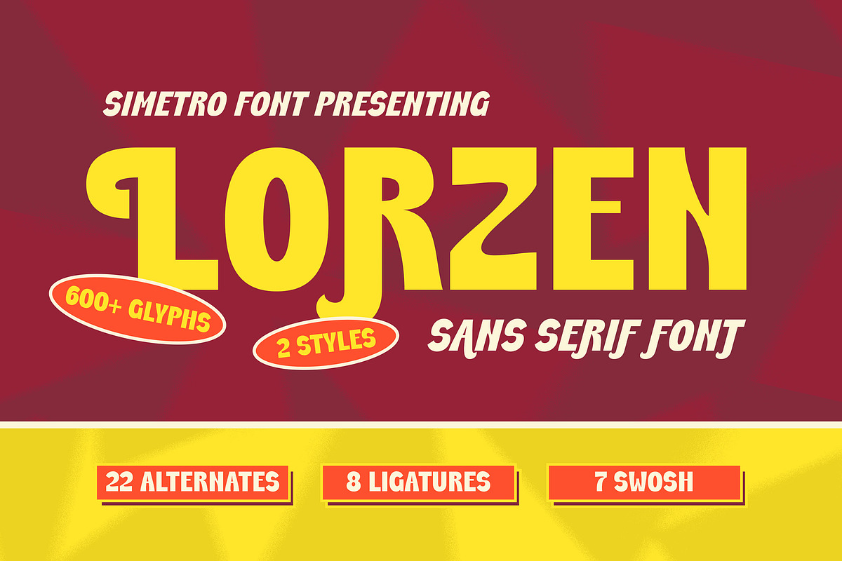 Lorzen - Sans Serif Font Display, a Sans Serif Font by Simetrica Labs (Photo 1 of 14)