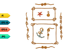 Rope frames and rope knots isolated 