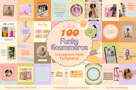 Funky Ecommerce Instagram Templates, a Social Media Template by HellYeahDesigns