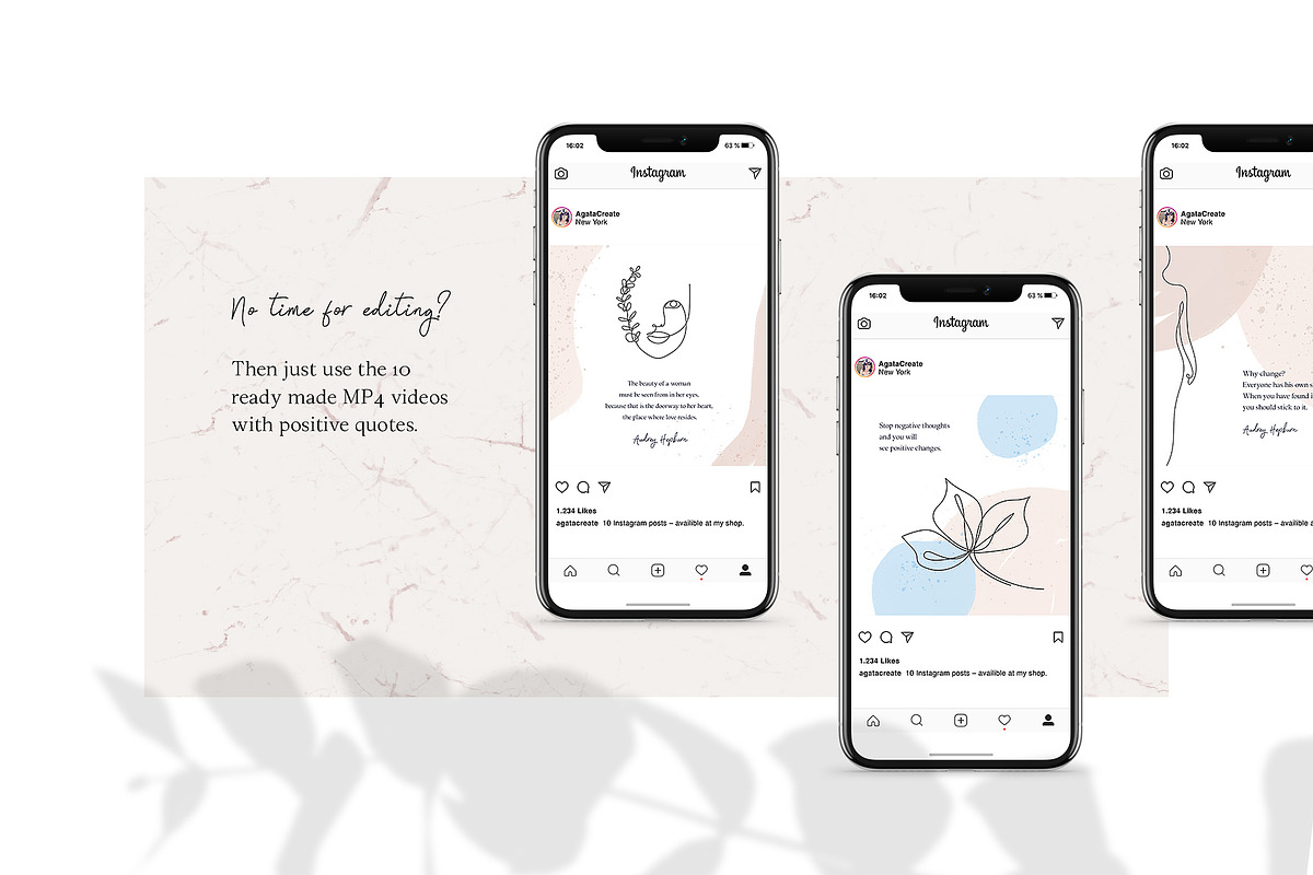ANIMATED Instagram Posts – Lina, a Social Media Template by AgataCreate (Photo 6 of 8)