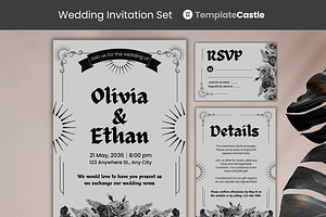Gothic & Romantic Wedding Invitation, a Templates & Theme by TemplateCastleStore