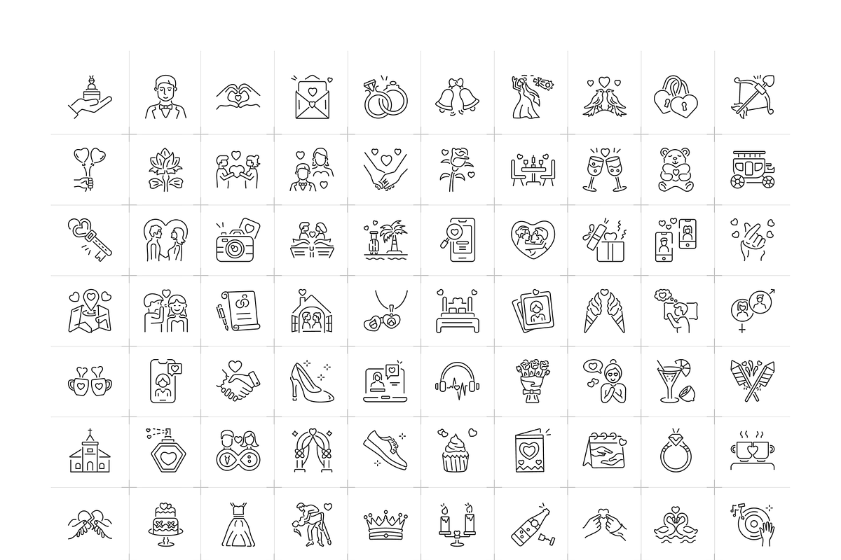 Marriage and Wedding Ceremony Icon, an Outline Icon by Prosymbols (Photo 5 of 5)