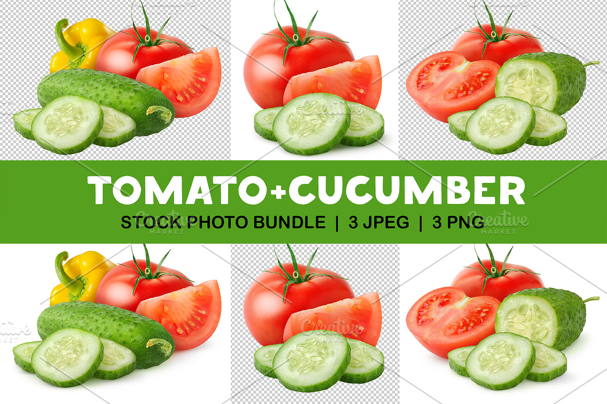 Tomato and cucumber, an Object Graphic by Fruits+Veggies (Photo 1 of 4)