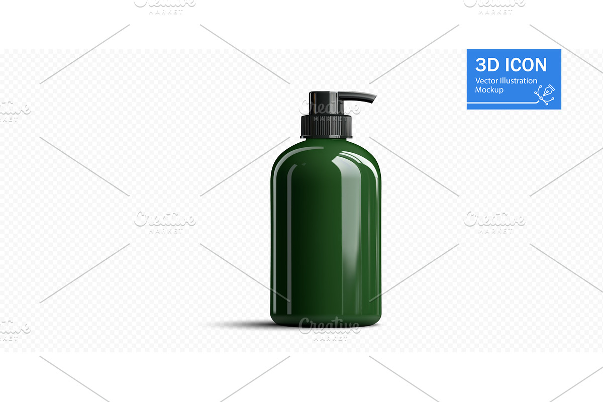 Green dispenser bottle mockup, an Illustration by ZinetroN