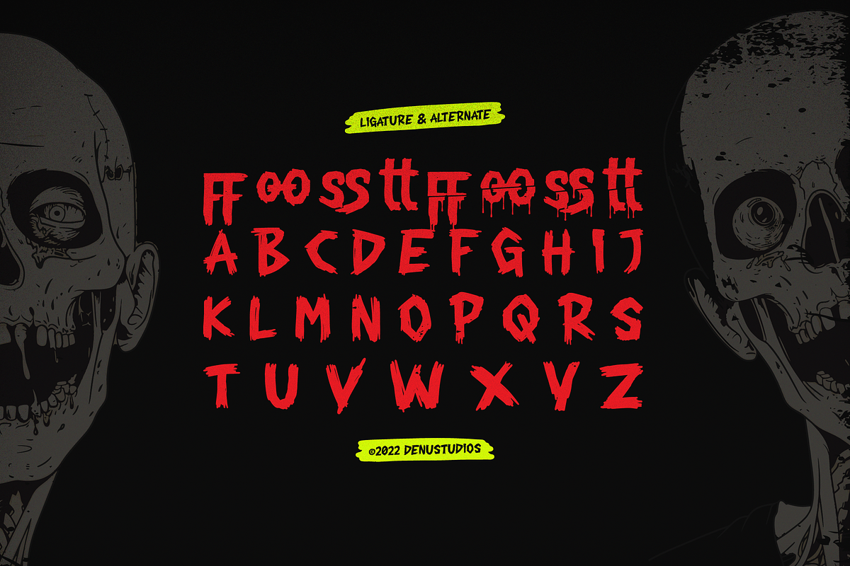 Chiller Mark | Horror Font, a Handwritten Font by Denustudios (Photo 12 of 12)