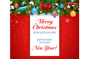 Merry Christmas greeting card, Xmas, an Illustration by Vector Tradition (Thumbnail 3 of 3)