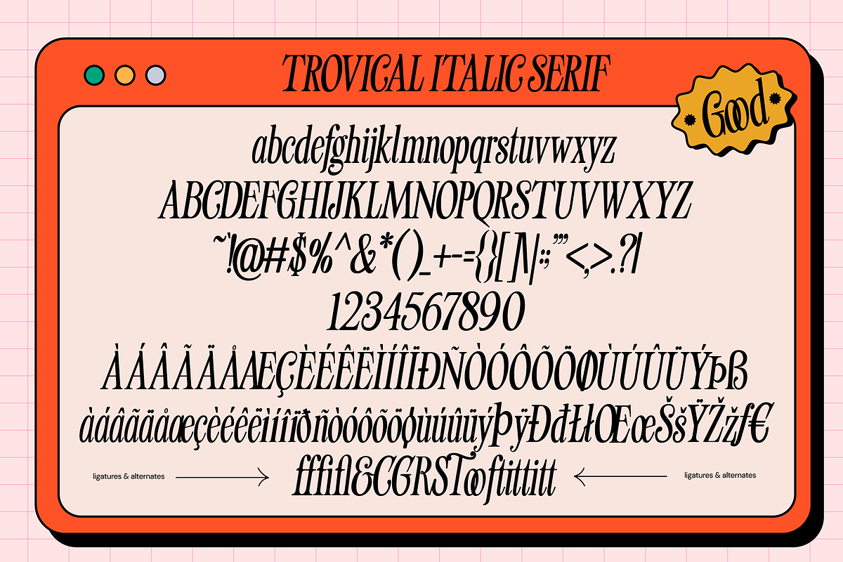 Trovical Calm Retro Serif, a Sans Serif Font by Fortunes Co (Photo 10 of 14)