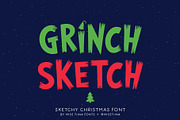 Grinch Sketch Font, a Handwritten Font by Miss Tiina (Thumbnail 1 of 5)