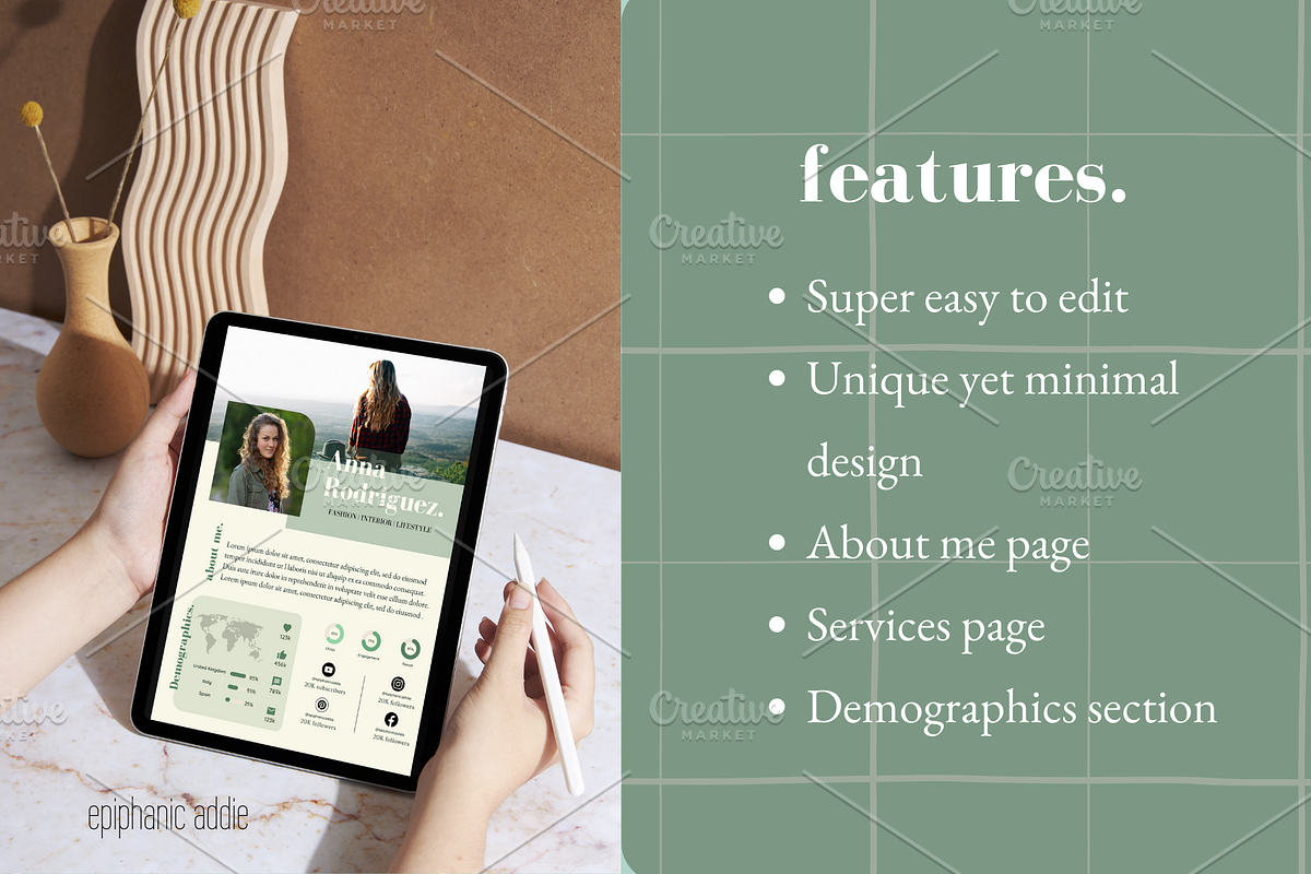 Organized Aesthetic Media Kit, a Design Template by Epiphanic Addie (Photo 2 of 4)