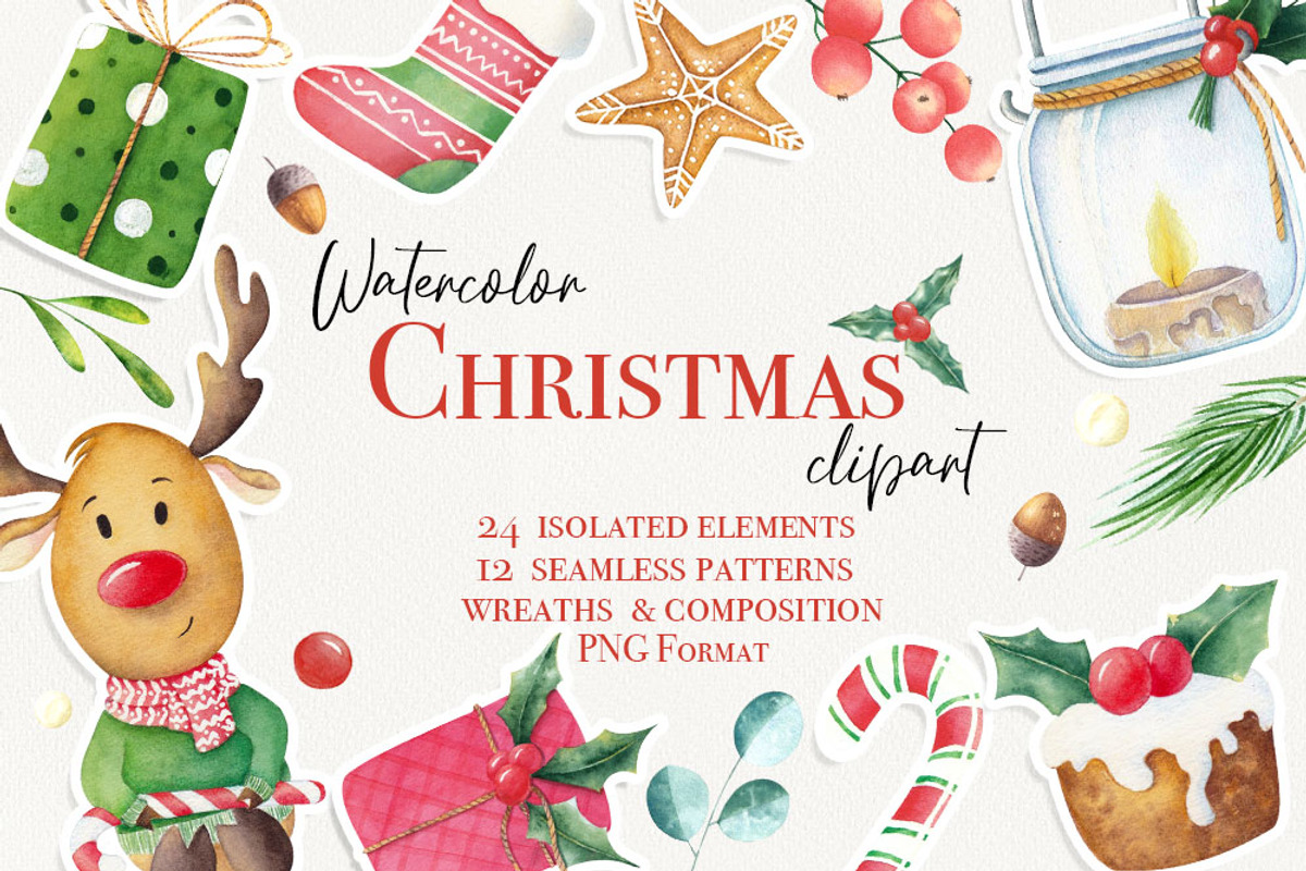 Watercolor  Christmas Collection, a Graphic by NinaBrai (Photo 1 of 6)
