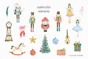 Watercolor Christmas Nutcracker Set, a Seasonal Illustration by SvetaArtStore (Thumbnail 3 of 9)