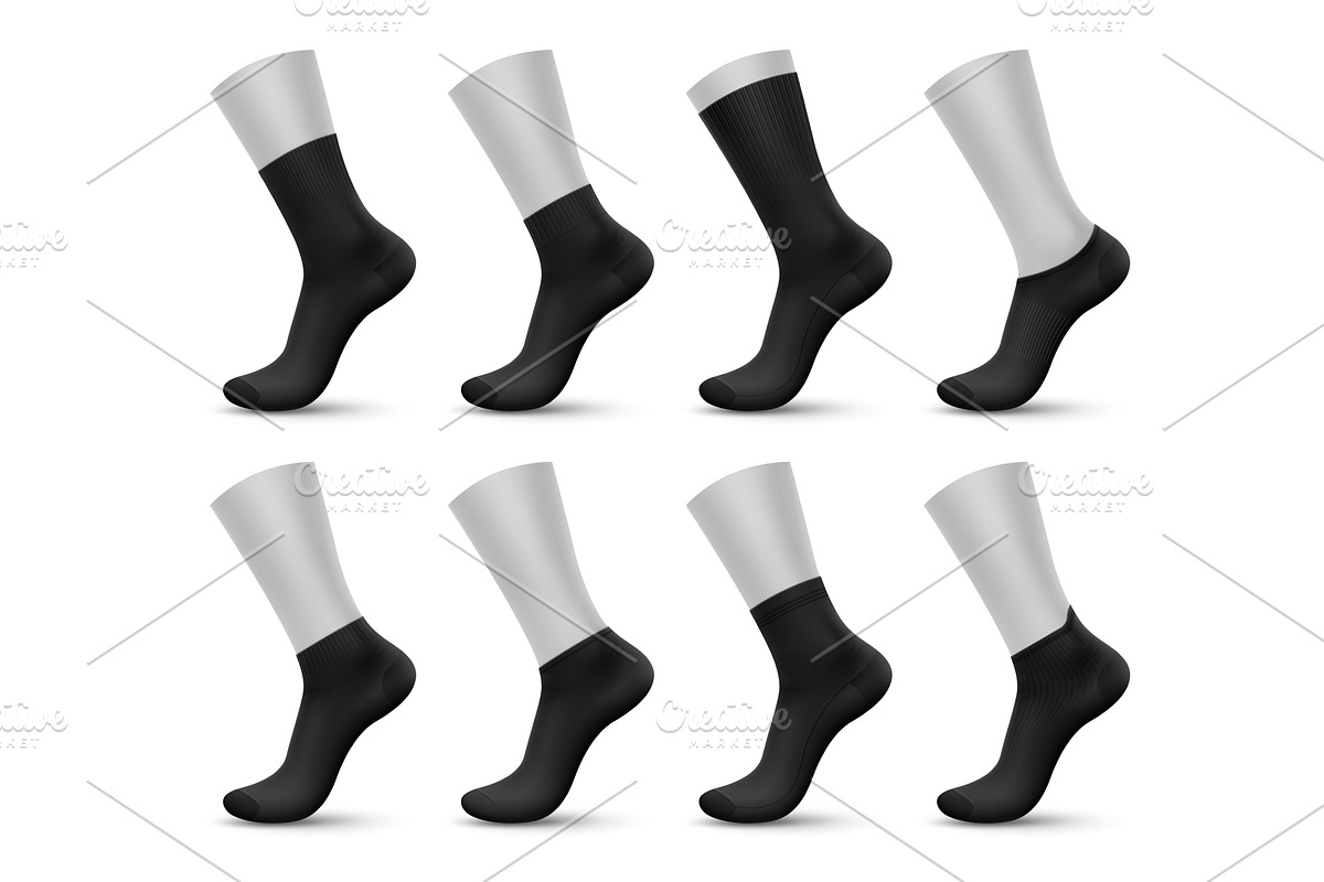 Realistic black man socks, mockups, an Object Illustration by Buch&Bee