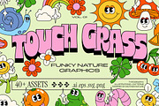 Touch Grass - Funky Nature Graphics, a Graphic by Lucy Jenn (Thumbnail 1 of 11)