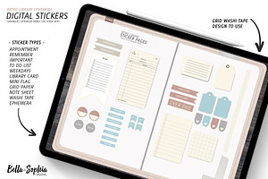 Library Digital Planner Stickers
