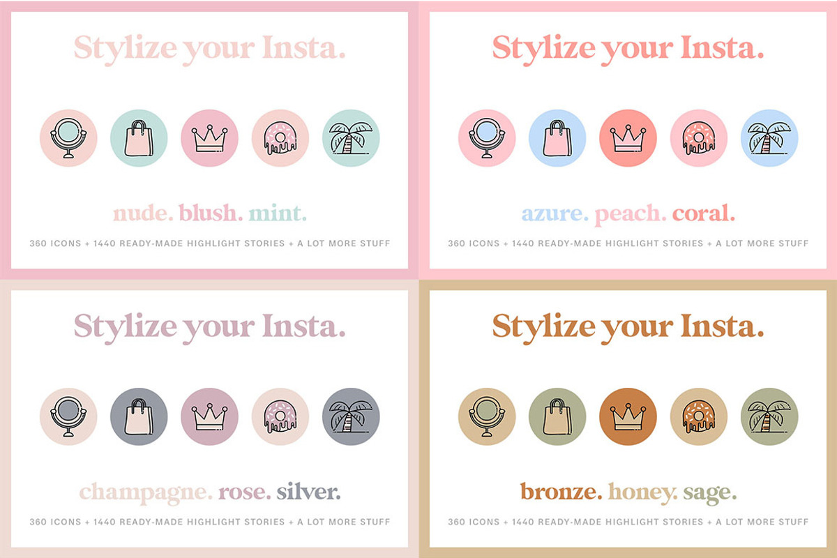 Cute Instagram Highlight Icon Bundle, an Icon by Pulpixel Design (Photo 1 of 24)