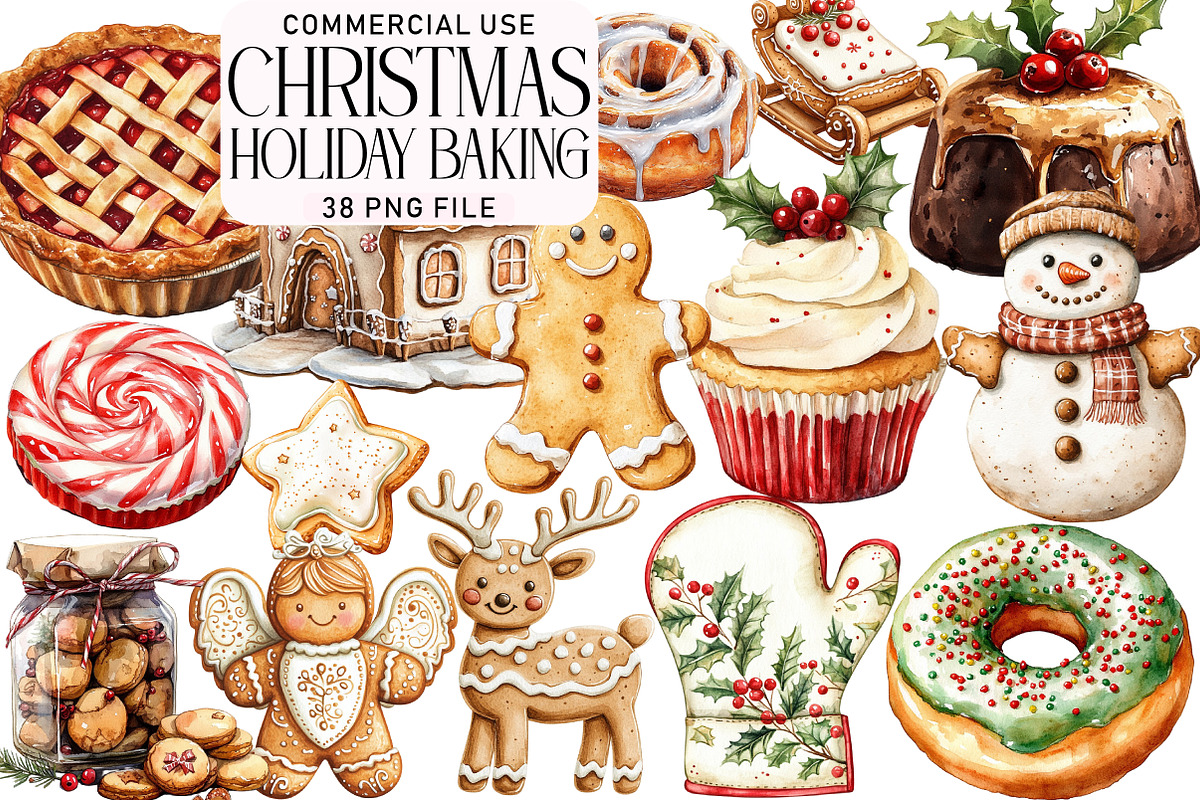 Christmas Holiday Baking Clipart Bun, an Illustration by Daily.Designs (Photo 1 of 5)
