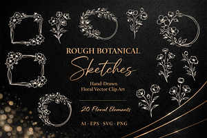 ROUGH BOTANICAL SKETCHES Vector, an Illustration by Casa Mandarina
