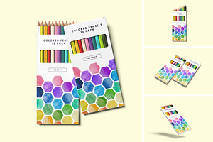 Colored Pencils 12 Pack Mockup, a Cups & Container Mockup by xavier_studio