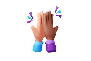 3D Render Of Hands Clapping With