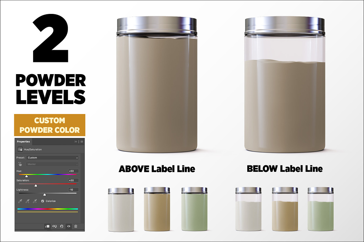 2lb Whey Protein Jar Mockup B3-Pro, a Packaging Mockup by Design Warlord (Photo 3 of 16)
