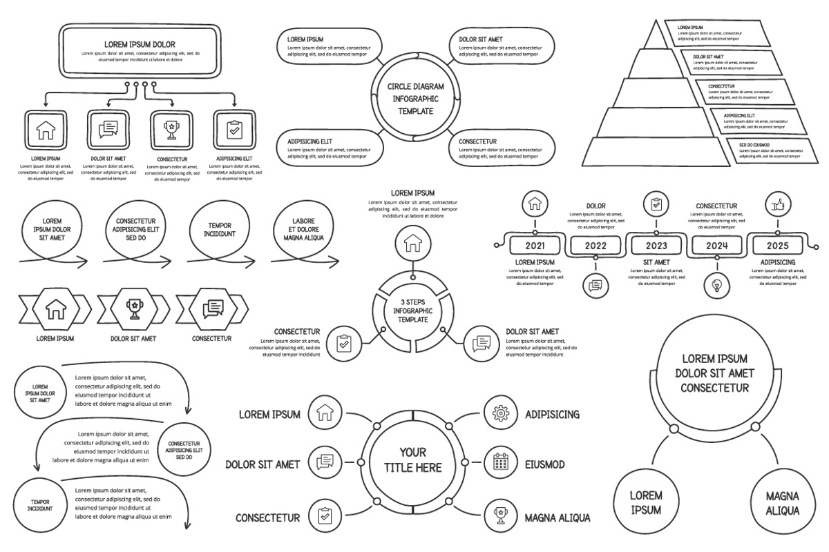Hand Drawn Infographic Templates, a Graphic by PixMarket (Photo 3 of 5)