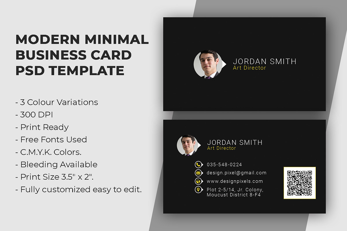 Modern Minimal Business Card, a Business Card Template by Saman Osama (Photo 2 of 4)