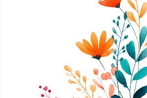 Delicate watercolor floral border, a Nature Photo by MistyDay