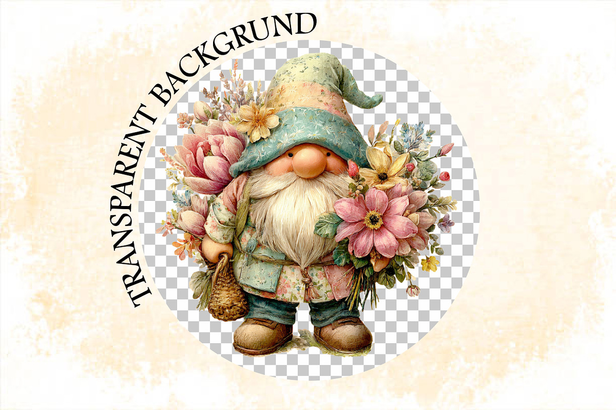 Whimsical Spring Gnome Clipart Bundl, an Illustration by SVGArt (Photo 5 of 7)