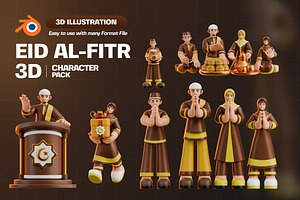 Eid Al-Fitr 3D Character Pack, a Characters & Person 3D Model by Tempcraft